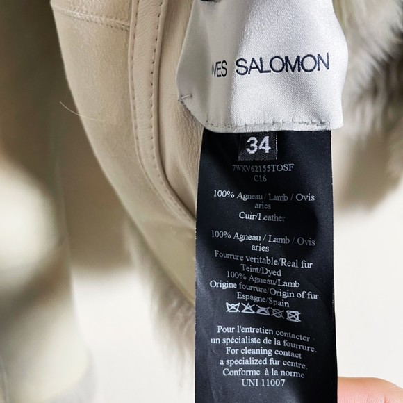 Yves Salomon Fur Lamb Leather Reversible Coat - Picture 5 of 6